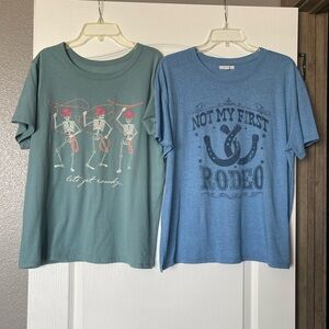 Blue Graphic Tee - Women's Top